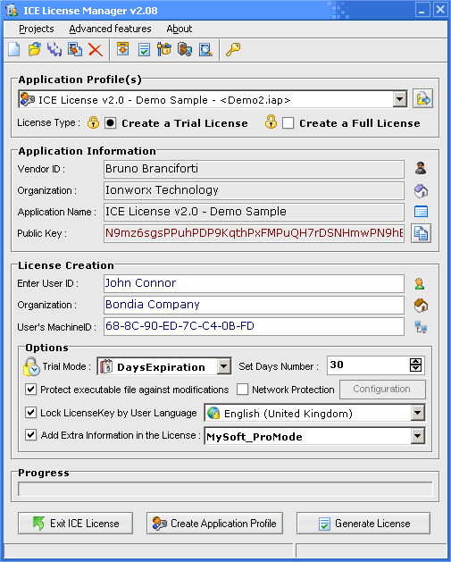 ICE License Screenshot